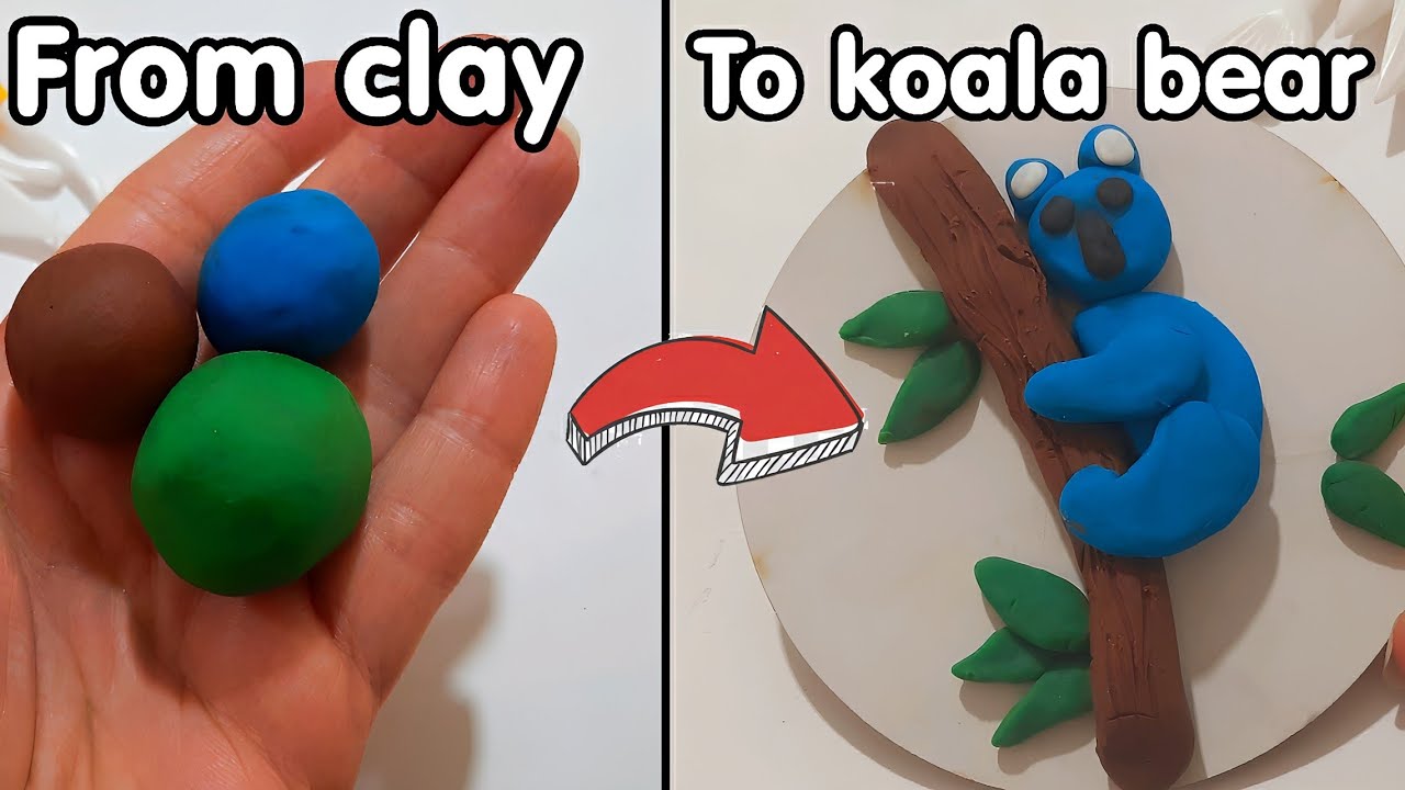 Koala Bear 🐨with Air Dry Clay | Clay Craft Ideas Easy | play dough activity for beginners