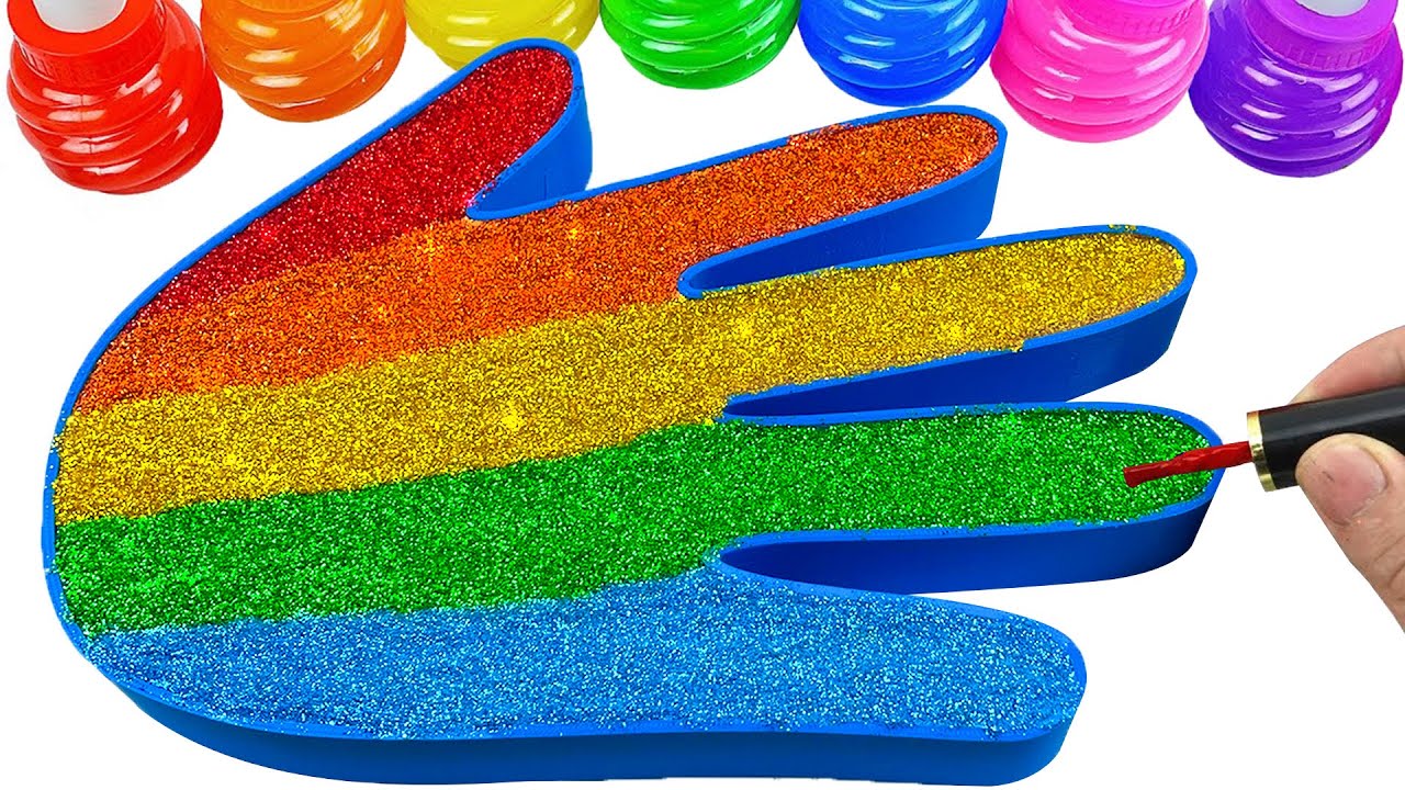 Satisfying Video l Mixing All My Rainbow Glitter Smoothie SLIME into Hand Bathtub Cutting ASMR