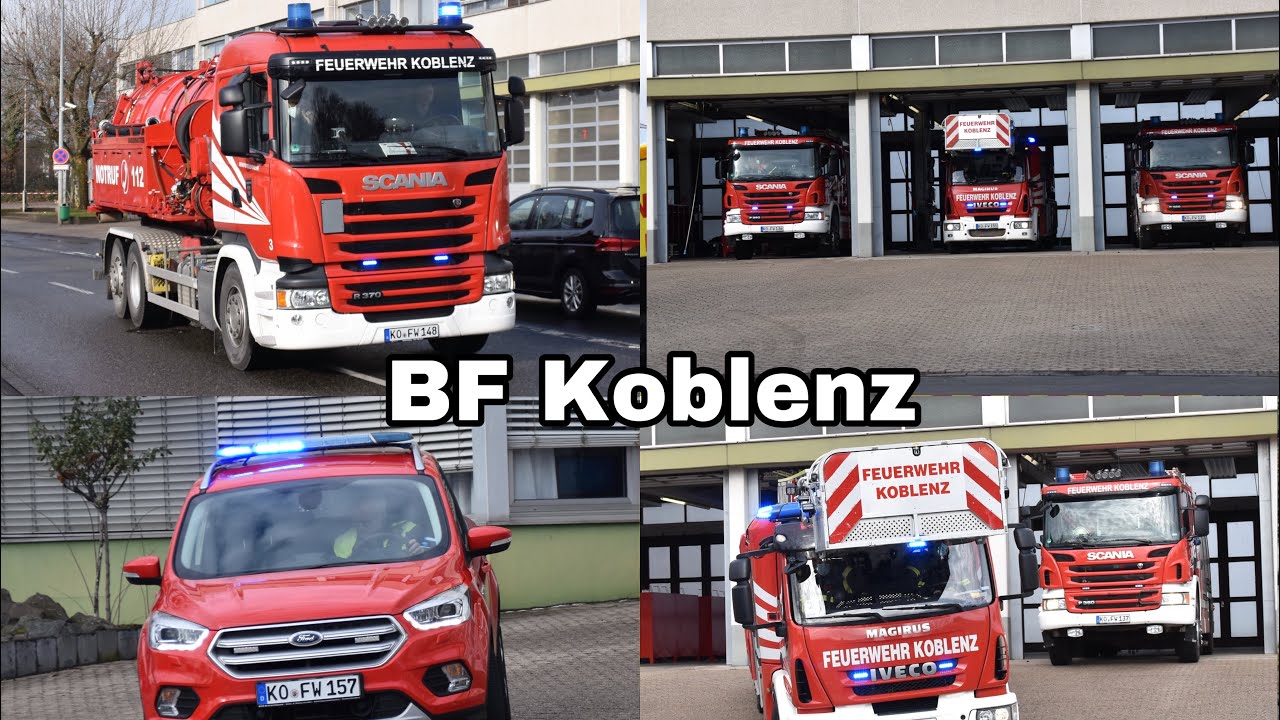 [Gefahrguteinsatz + Brandeinsätze] Einsatzfahrten Berufsfeuerwehr Koblenz mit viel Horneinsatz 16.2.