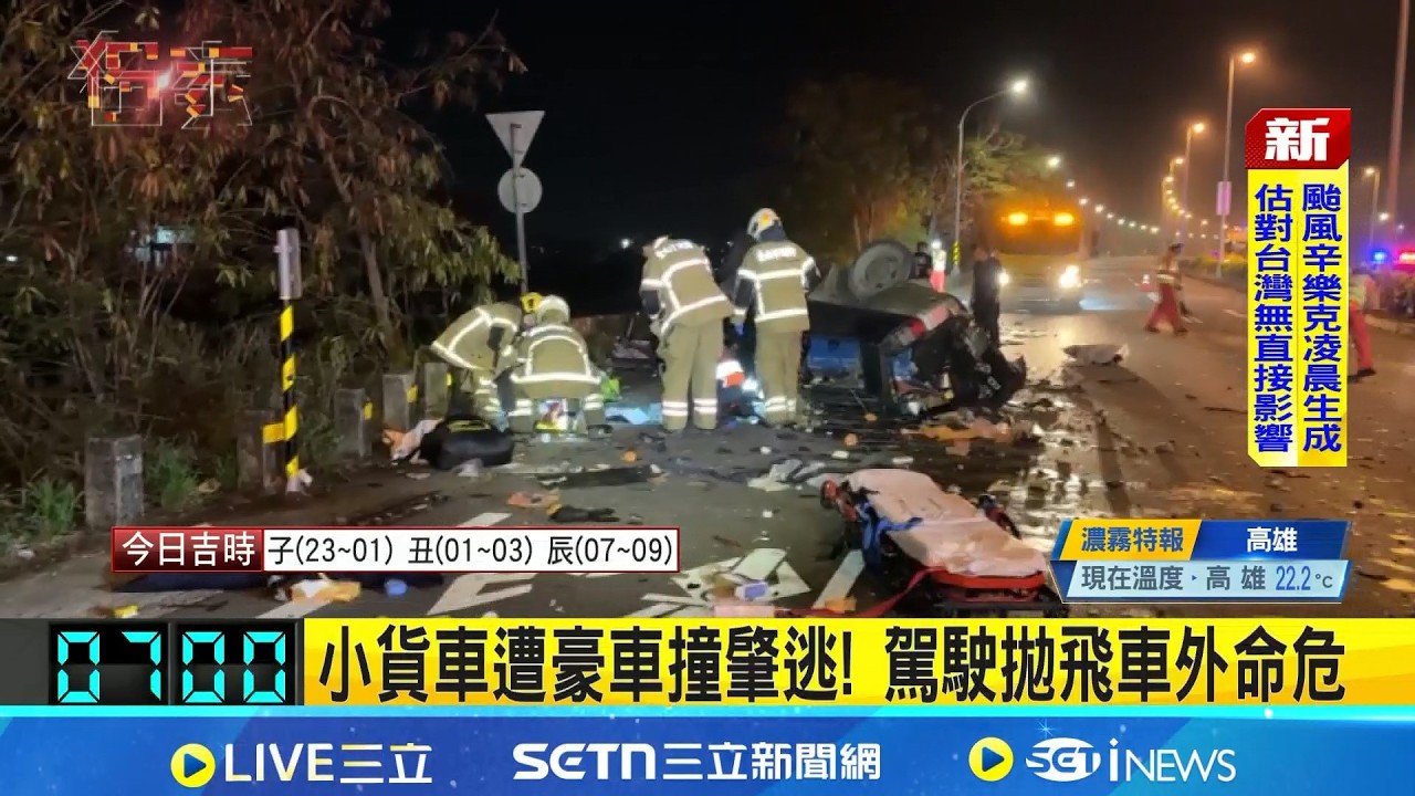 小貨車遭豪車撞肇逃! 駕駛拋飛車外命危  凌晨車禍驚魂! 豪車肇事逃逸 小貨車駕駛命危│記者 王紹宇 蘇意凡│新聞一把抓20260410│三立新聞台
