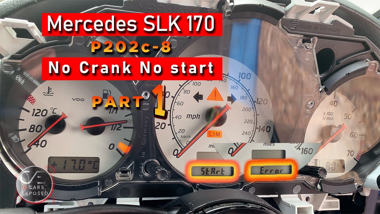 2001 Mercedes SLK 170 ОШИБКА ЗАПУСКА P202C-8 НЕТ СТАРТЕРА, НЕТ ЗАПУСКА Часть 1