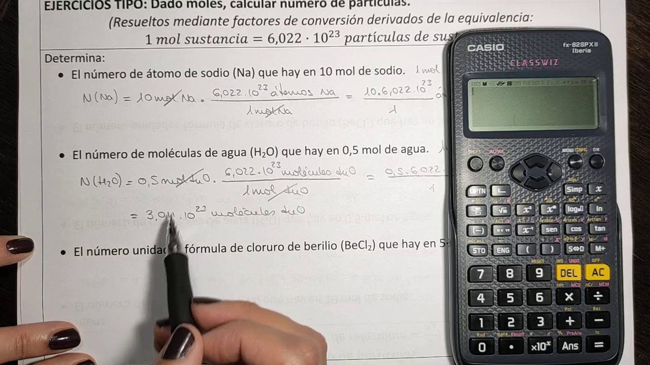 Mol y Número de Avogadro: Ejercicio Tipo 2 (Revuelto mediante Factores de Conversión).