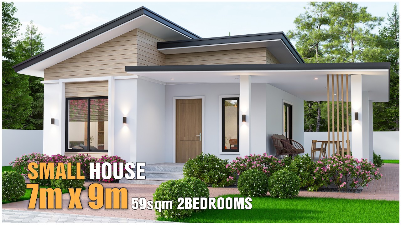 Small House Design 7 x 9 Meters 2 Bedrooms | Complete Interior Tour