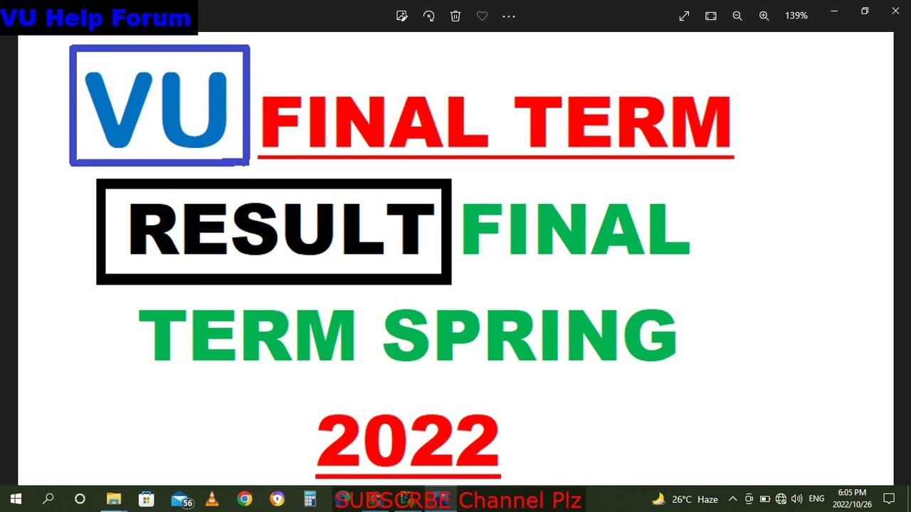 VU final Term Result Spring 2022||VU Finalterm Result 2022