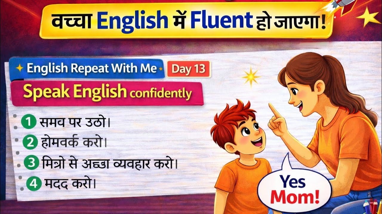 Ghar Par Bachche Ko English Kaise Sikhaye? 👩‍👦 | speak English confidently | Day 13 
