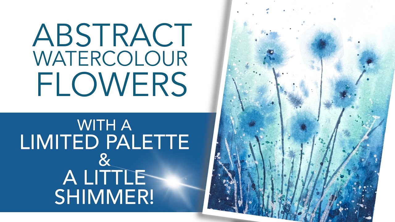 Abstract Watercolour Flowers With Some Silver Bling! - Perfect for Even Beginners