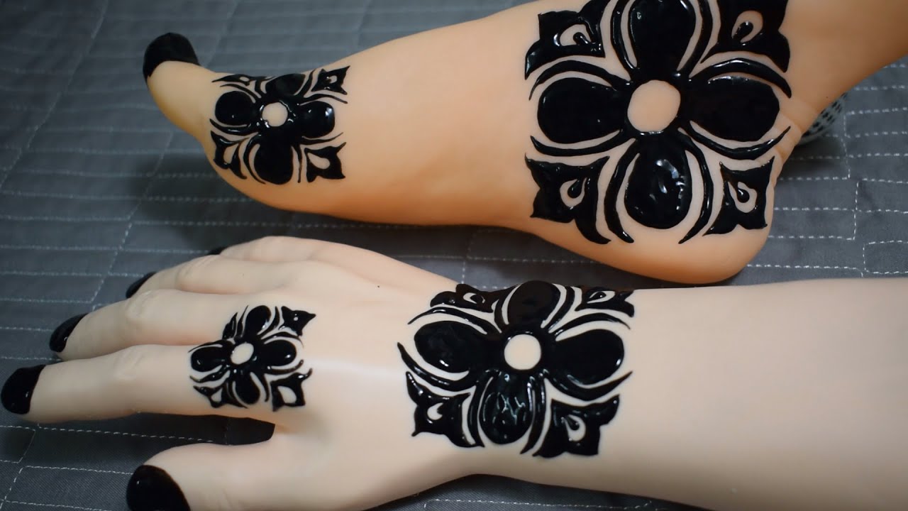 نقوش حنة سودانية ورود كبيرةSudanese henna design