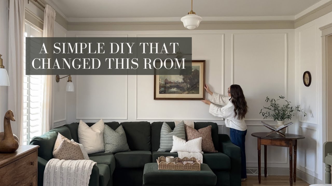 Adding Character to Our Living Room | DIY Picture Frame Molding + Cozy Styling