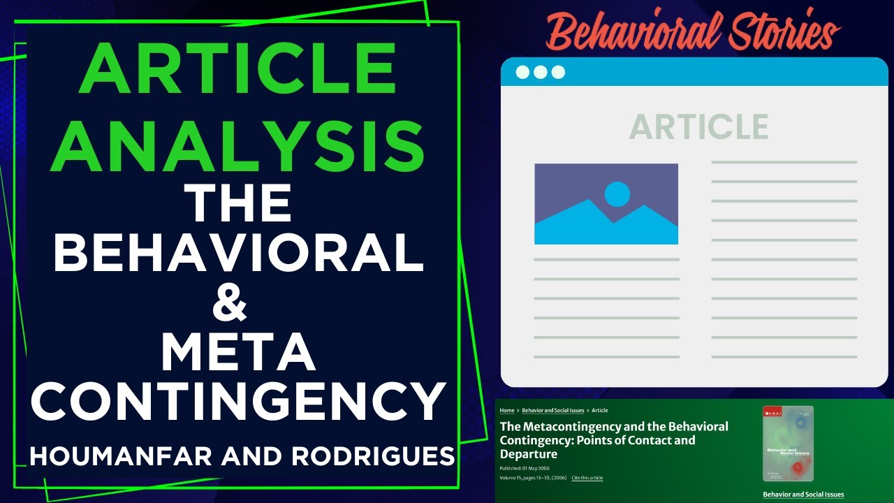 ABA Article Analysis Episode 1: The Behavioral Contingency & Metacontingency