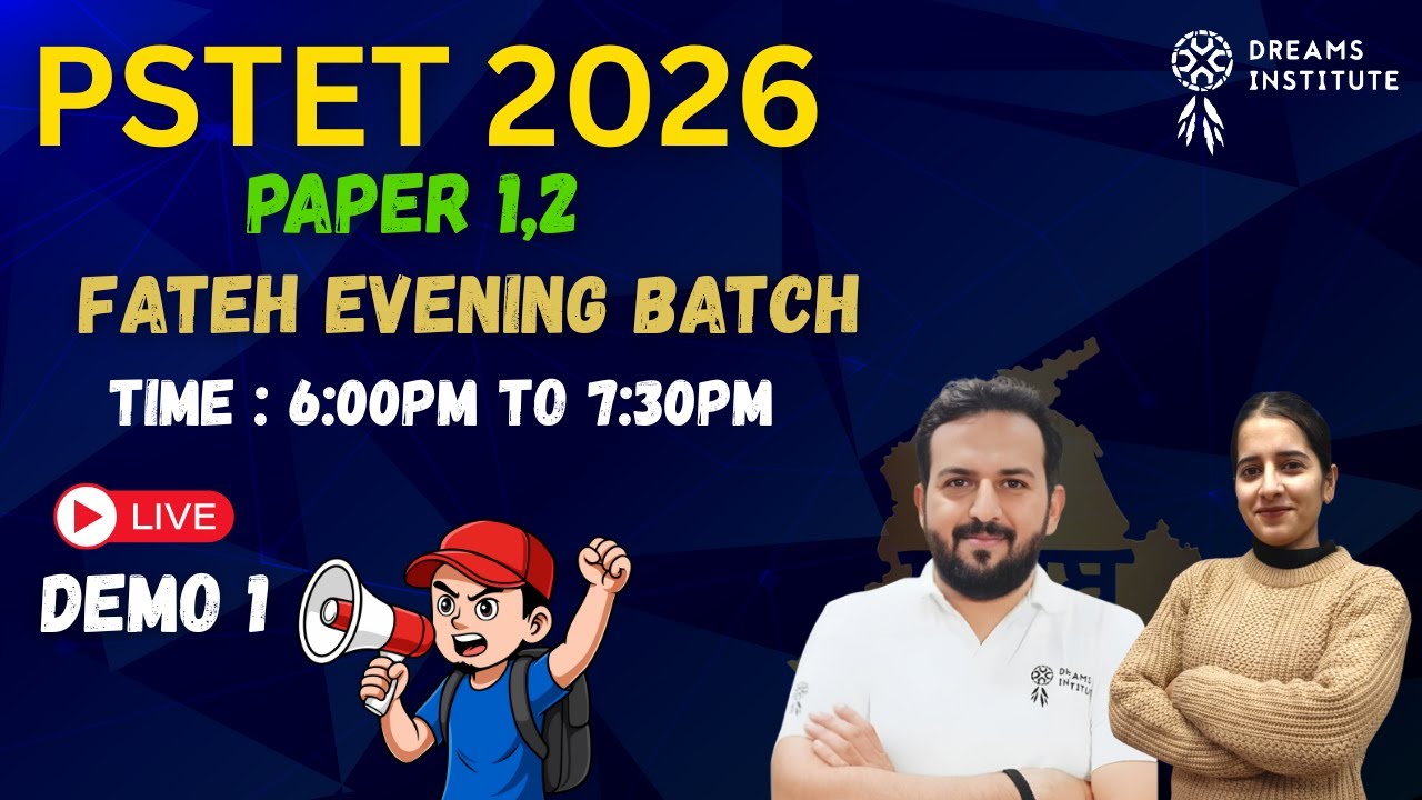 6:00 PM || Demo 1 || Fateh Evening PSTET 1 & 2 || EVS, SCIENCE, MATHS || PSTET 2026
