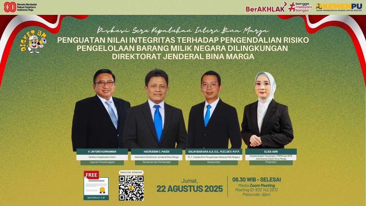 Penguatan Nilai Integritas Terhadap Pengendalian Risiko Pengelolaan BMN Ditjen Bina Marga