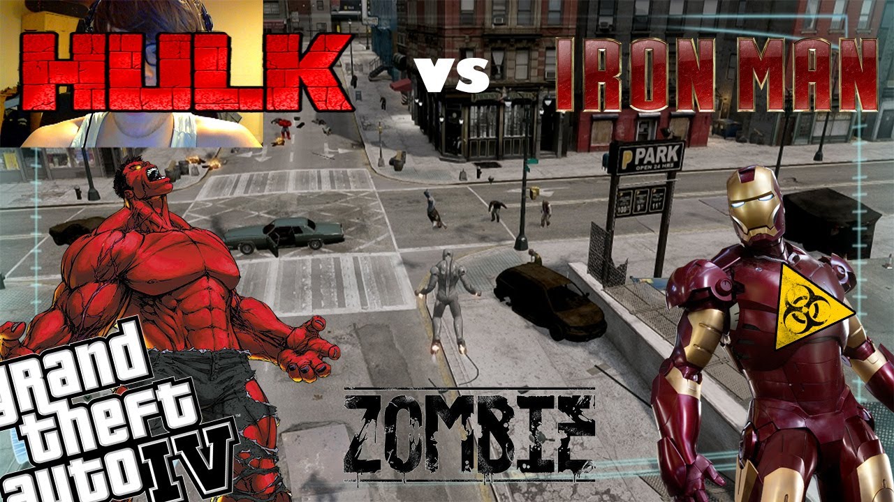 GTA 4 +Webcam Red Hulk Mod + Zombie Apocalypse Mod + Iron Man Mod - Will This Even Work??