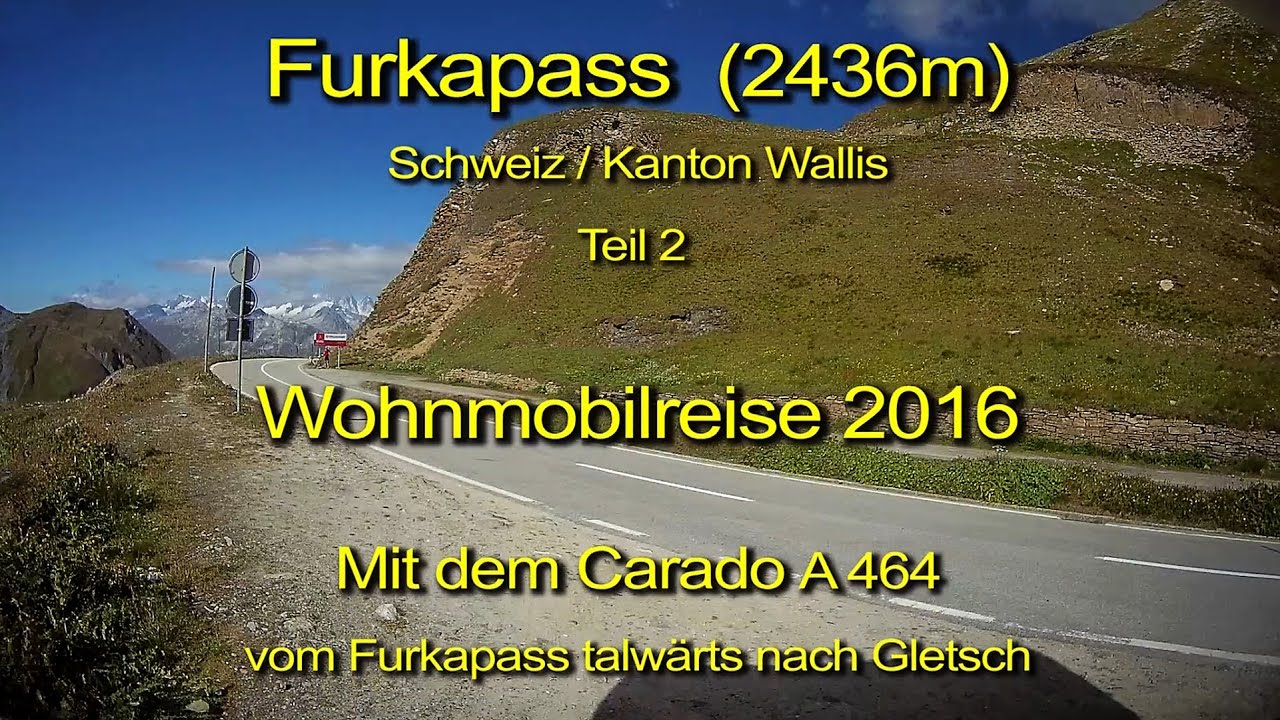 Wohnmobil – Furkapass – Schweiz –Teil 2 - Blick durch die Windschutzscheibe-Komplett & Echtzeit