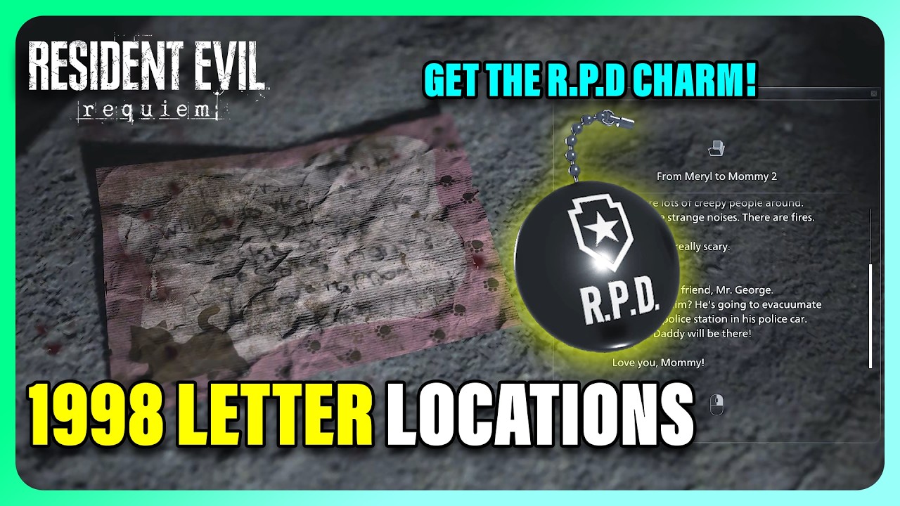 All Letters from 1998 locations & R.P.D. Charm - Resident Evil Requiem