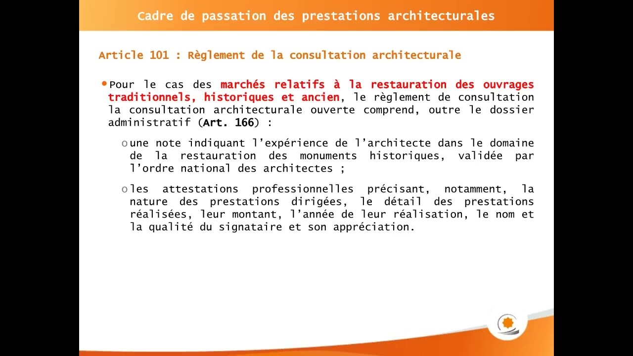 module5 cadre de passation des prestations architecturales