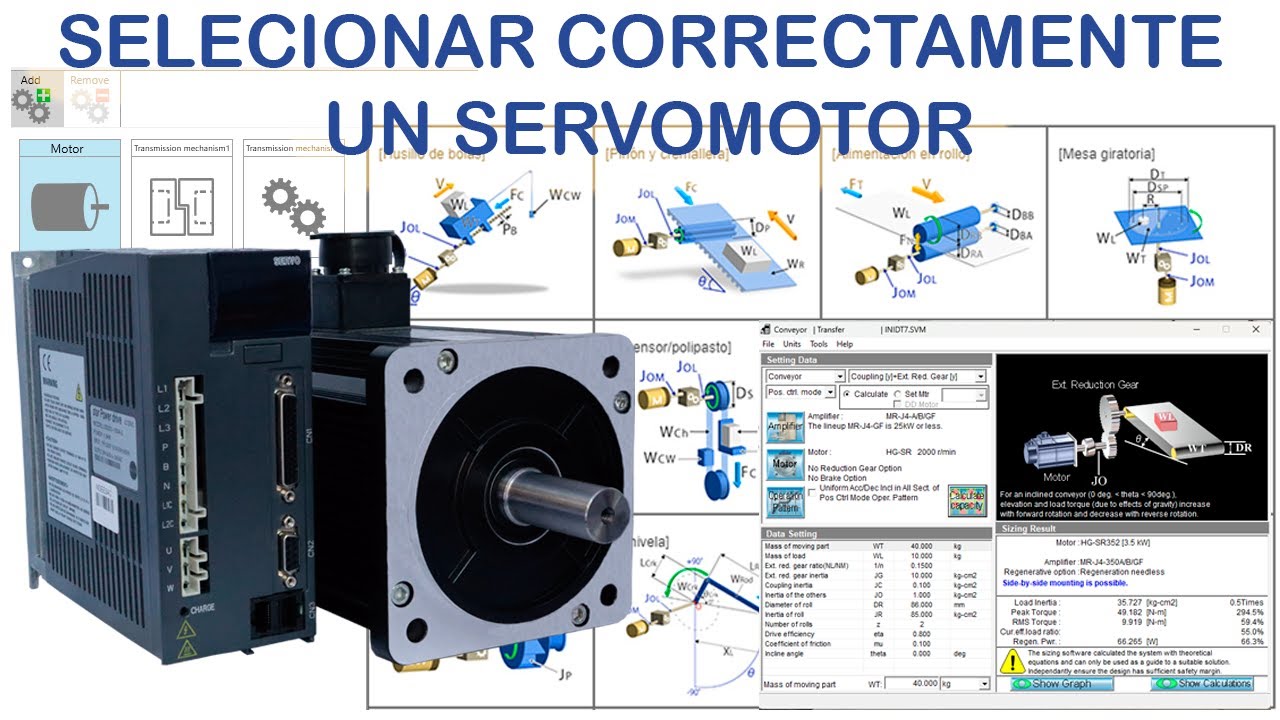 COMO SELECCIONAR EL SERVOMOTOR ADECUADO PARA UNA MAQUINA INDUSTRIAL || SOFTWARE DE SERVO GRATIS