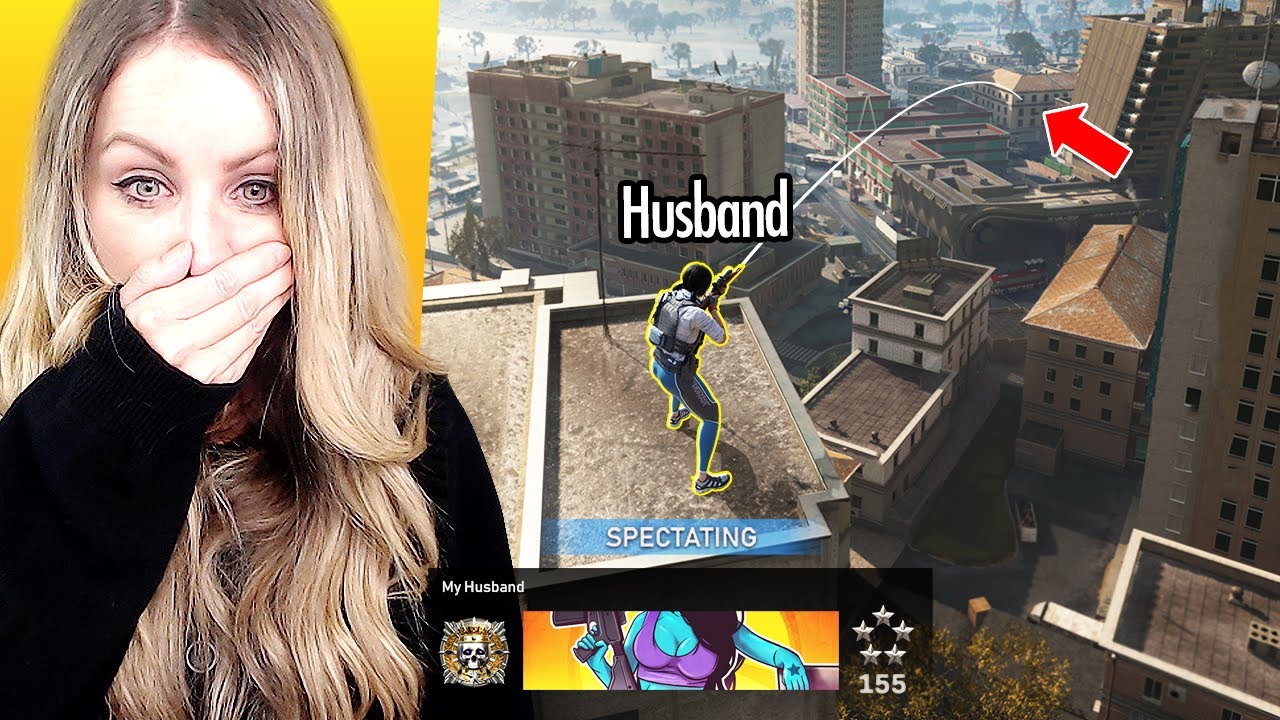 Reacting to my HUSBAND'S Warzone gameplay...