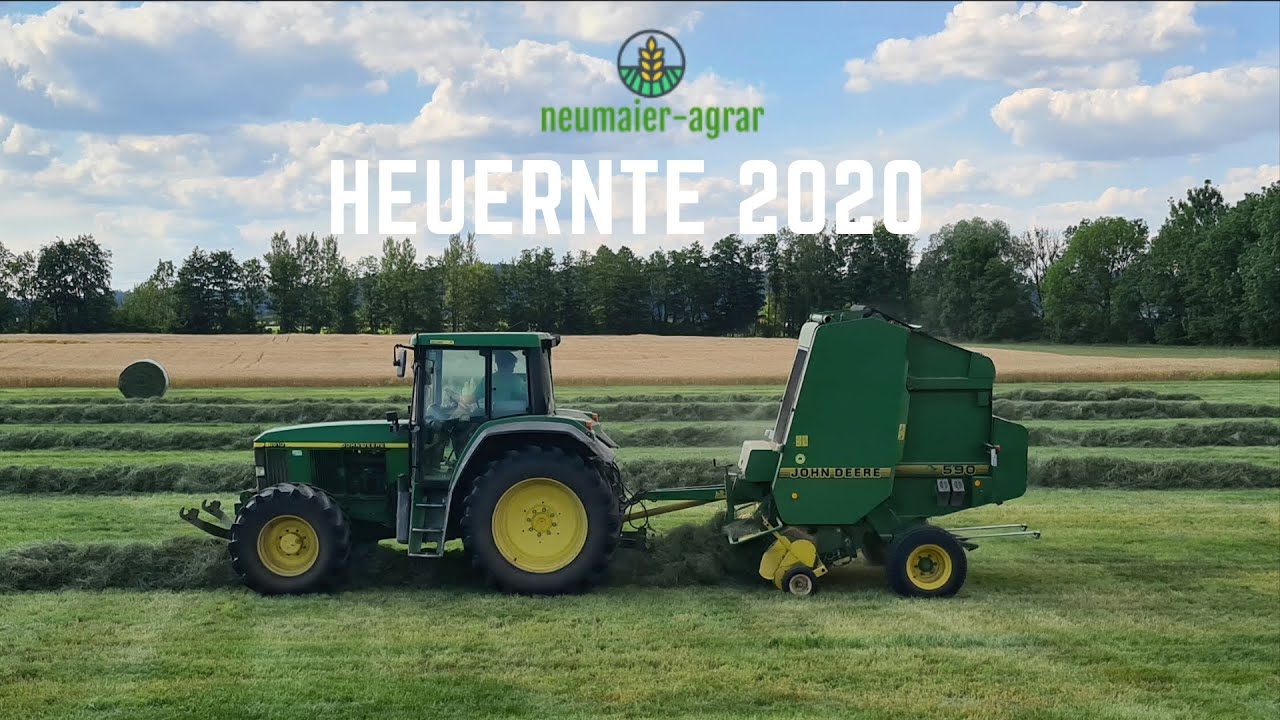 Heuernte 2020 | Pressen am Echingerhof mit John Deere 5090R | Krone Swadro 810 | Lasco Heutrocknung
