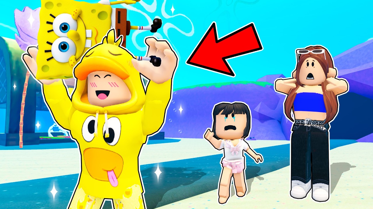 ROBAMOS LOS PERSONAJES de BOB ESPONJA en ROBLOX! con Melina y Tina