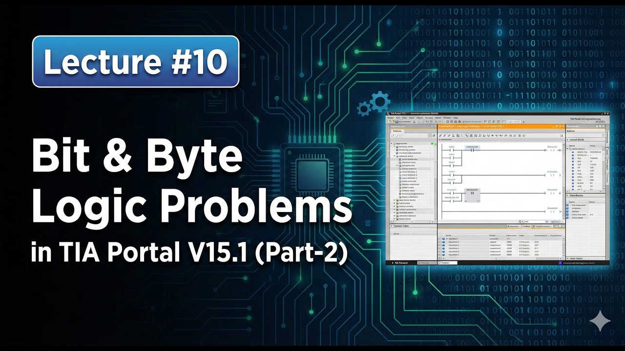 Lecture #10 | Bit & Byte Logic Problems in TIA Portal V15.1 (Part-2)