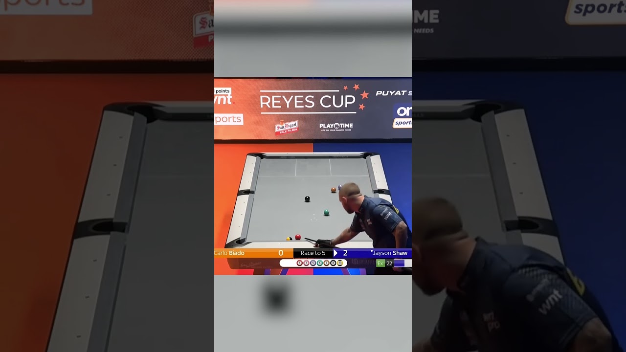 Like A Pro ⚪💥🔴🟡 Jayson Shaw's Rail First Billiard Finish / 2024 Reyes Cup