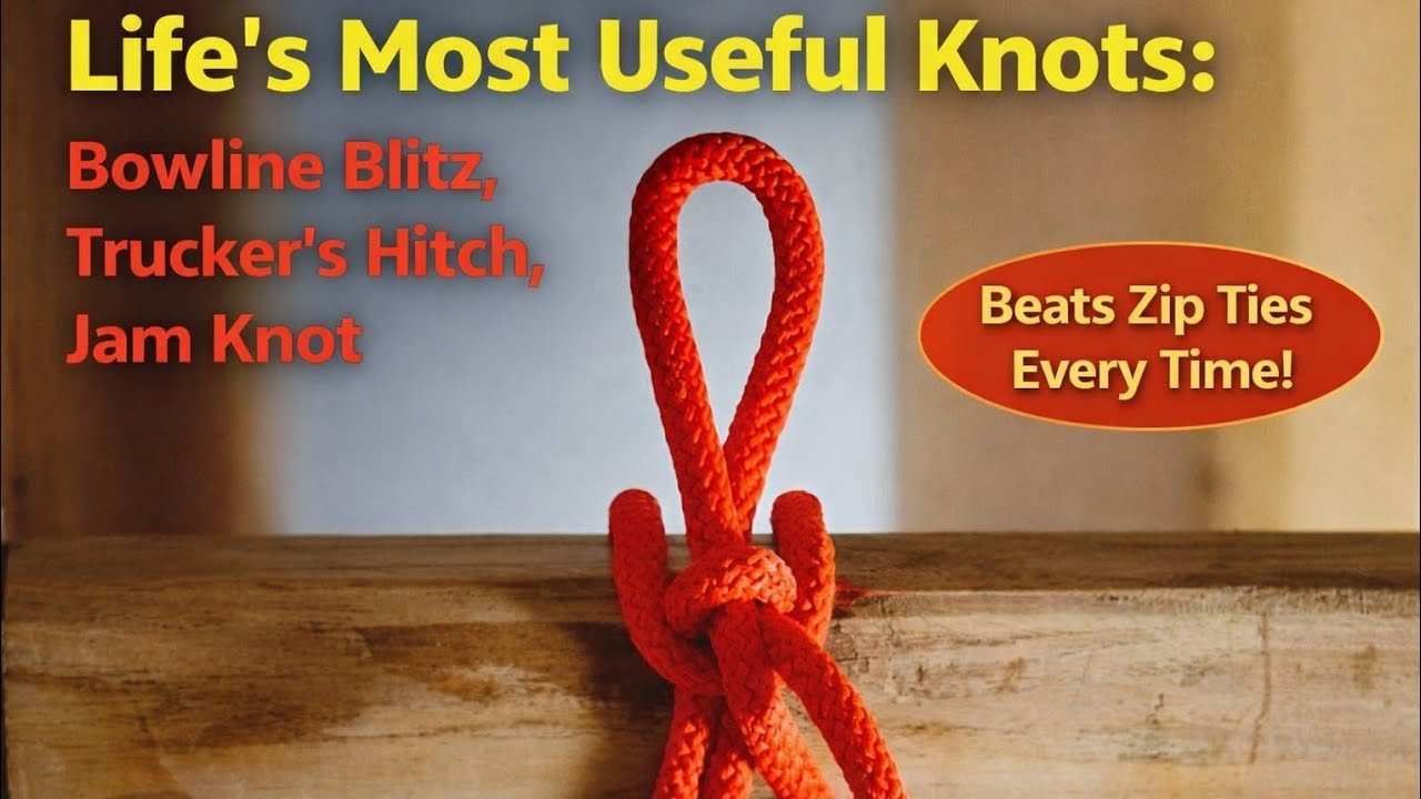 Ultimate Guide to Life's Most Useful Knots: Bowline Blitz, Trucker Hitch, Jam Knot – Beats Zip Ties