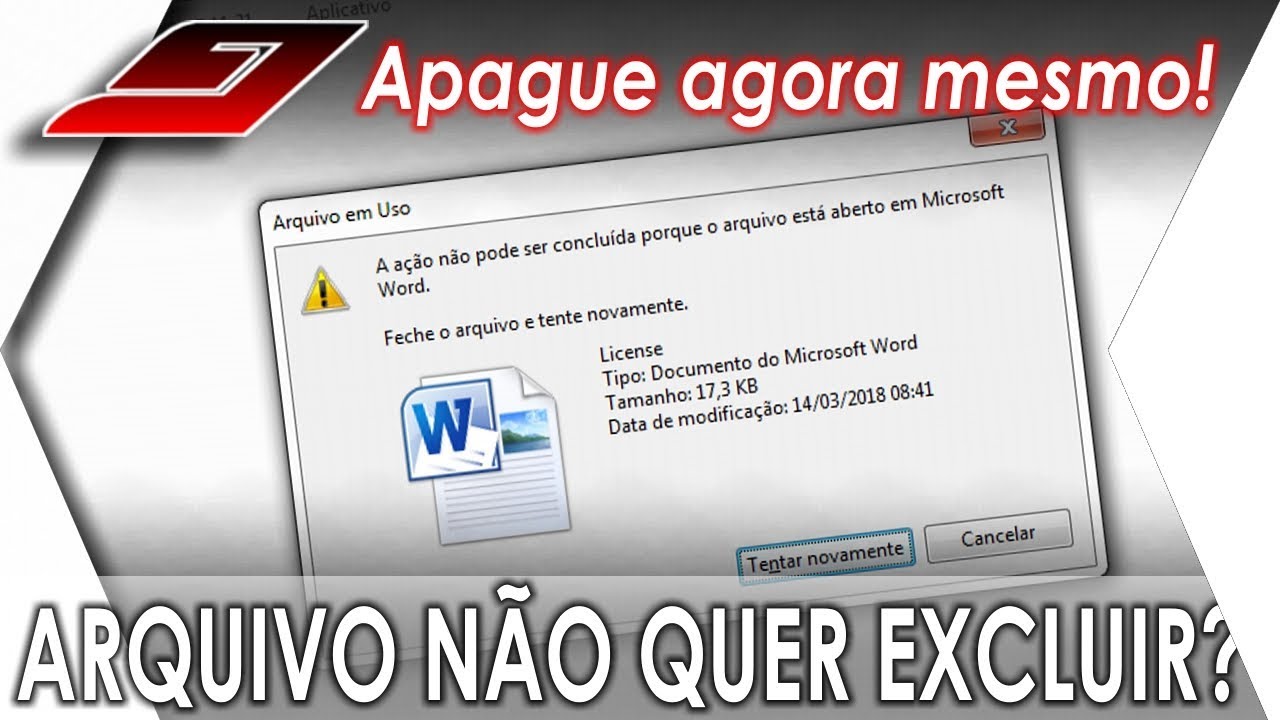 Como APAGAR arquivo que N&Atilde;O quer SER EXCLU&Iacute;DO | Guajenet