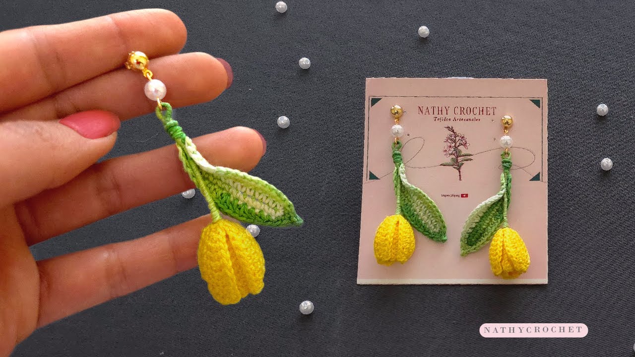 Aretes de Tulipán a Crochet | Aprende a Tejer Accesorios Únicos