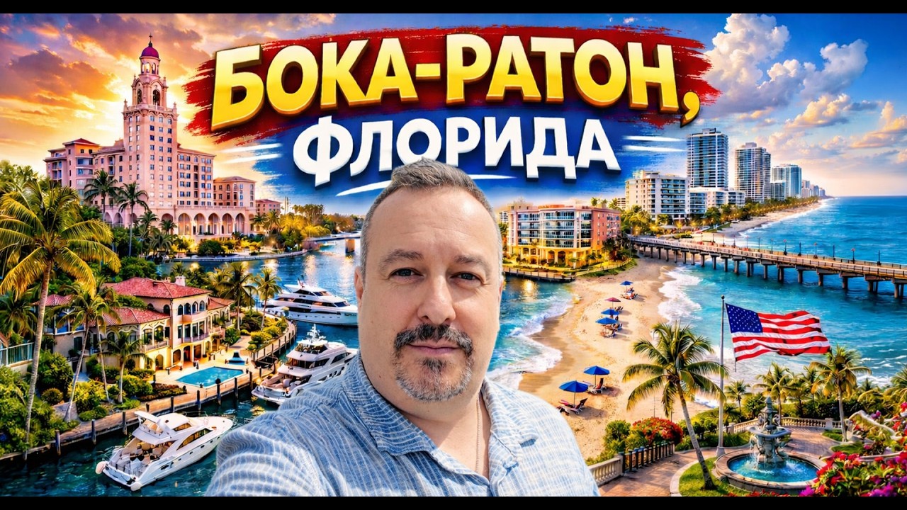 Бока-Ратон, Флорида — пляж, даунтаун, улицы, магазин, недвижимость. Самый аккуратный город штата.