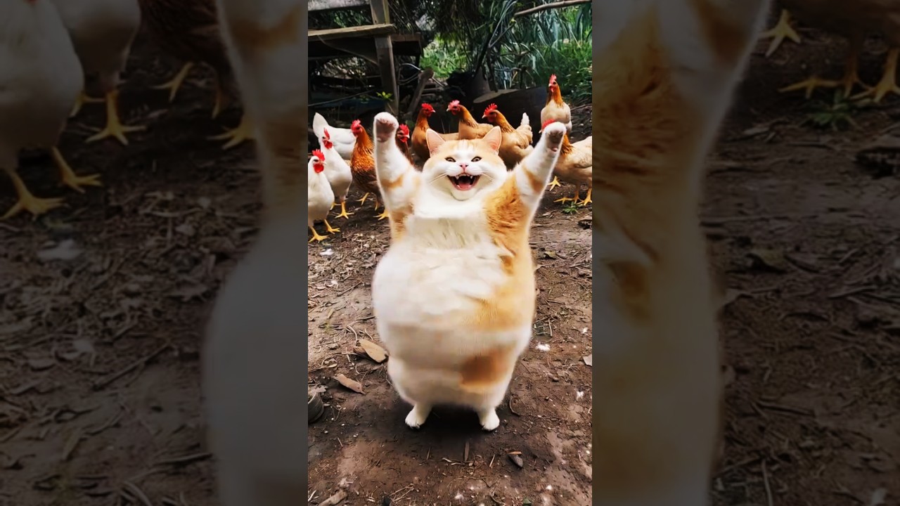 A fat cat dancing on chickenbanana song 😺#shorts #chicken #banana #chickenbanana