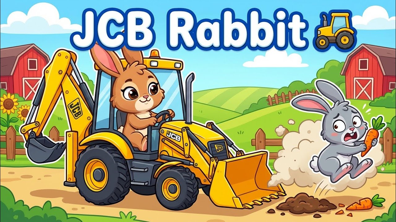 Clever JCB Rabbit vs Naughty Bunny 🐰🚜 | @crispycarrotfarm 
