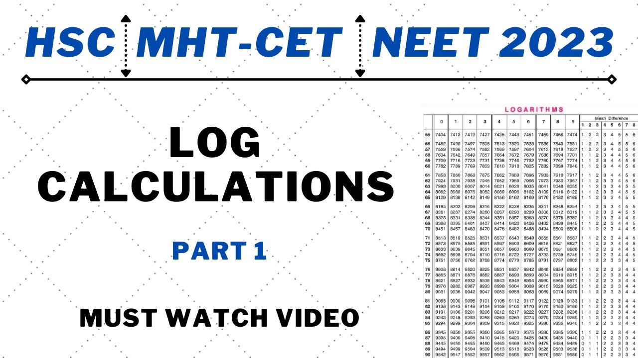 🎯 Log Calculations | Part 1 | QuarkSolutions | HSC 2023 | MHT-CET 2023 | NEET