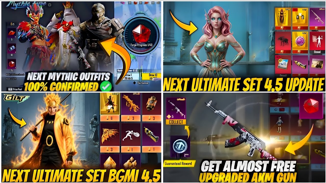 🔴NEXT MYTHIC FORGE BGMI 4.5😍| NEXT ULTIMATE SET BGMI 4.5🔥| MEXT MYTHIC FORGE OUTFIT 4.5 & BGMI LEAKS