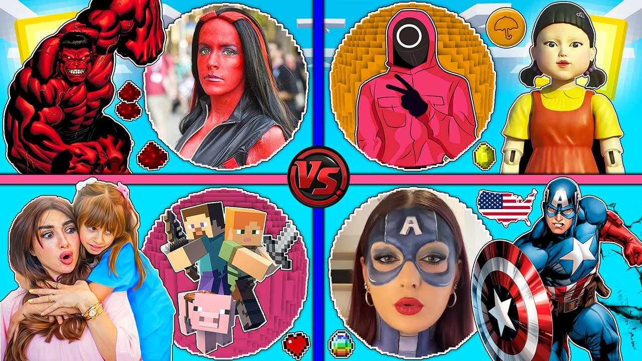 فلم ماين كرافت : كوكب عائلة ميرو السعودية ضد هالك الاحمر ضد لعبة الحبار ضد كابتن امريكا !!؟ 🔥😱