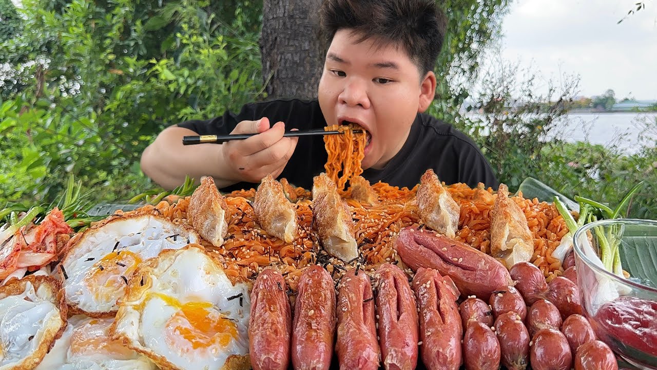 Mì Cay Samyang x2 Khô Gà Siêu Cay Xúc Xích Bánh Mandu Ngon Nhứt Nách | Dương Doubar