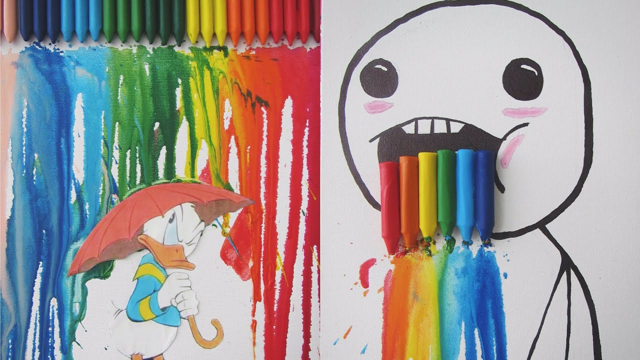 DIY #16: Quadro com giz de cera derretido / Melted Crayon Art