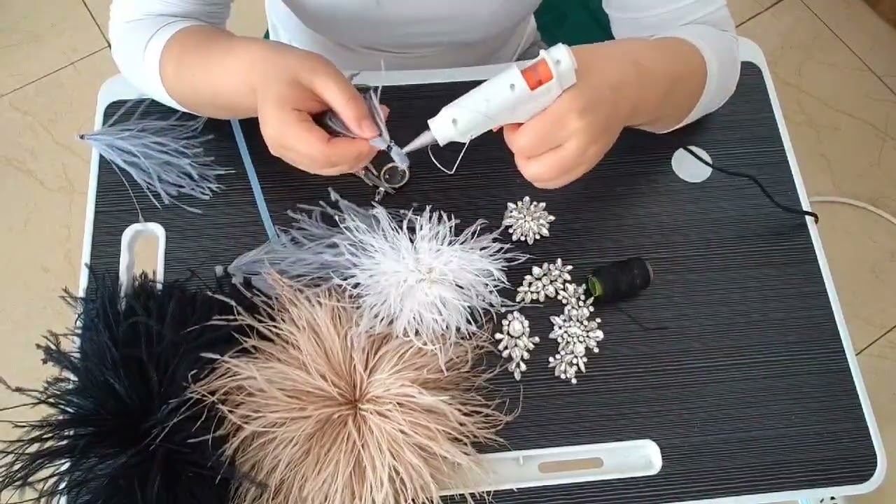 how to make a ostrich feather brooch  