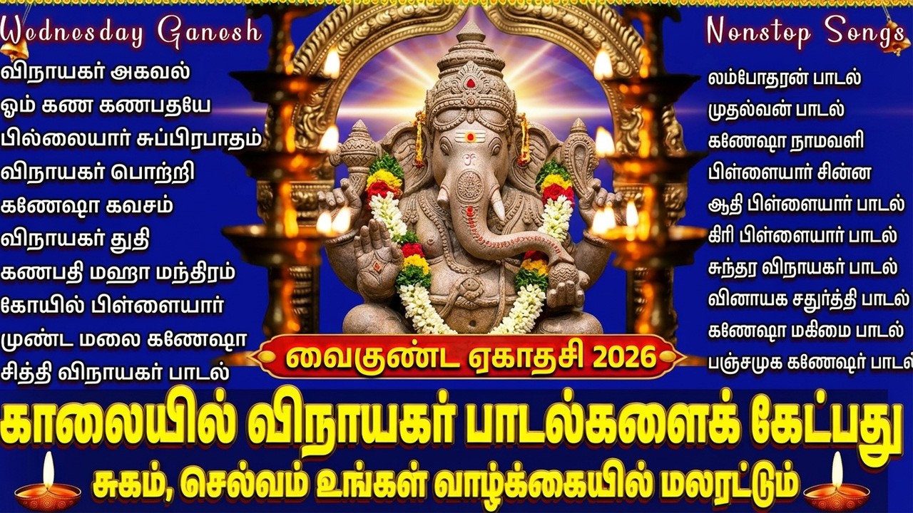 Wednesday Special Ganesh Tamil Bhakti Songs | Om Ganapataye Namaha 🙏| Vinayagar Tamil Bhakti Padagal