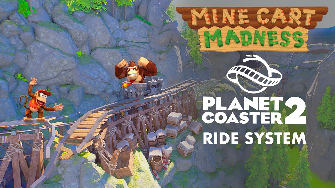 Planet Coaster 2 Donkey Kong Mine Cart Madness Ride System - Episode 3