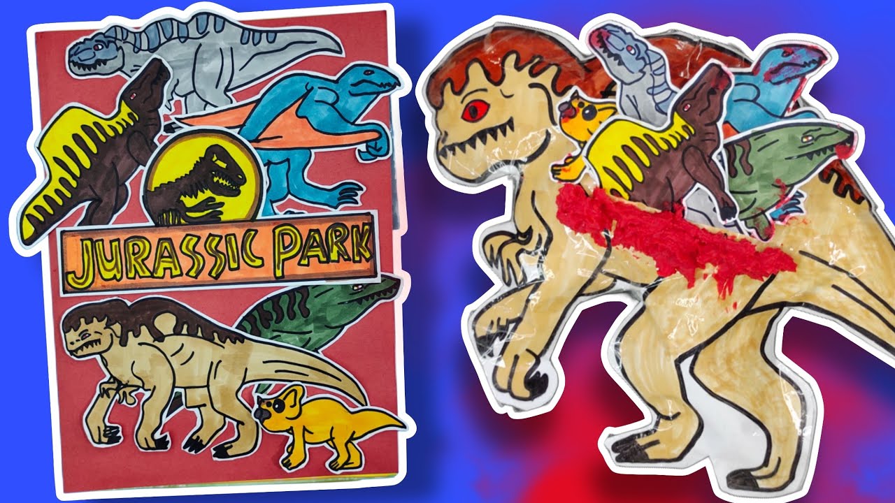 Making JURASSIC WORLD REBIRTH Game Book🦖🎥( +Distortus Rex Squishy) Full Game..Dinosaur Battle D-REX 