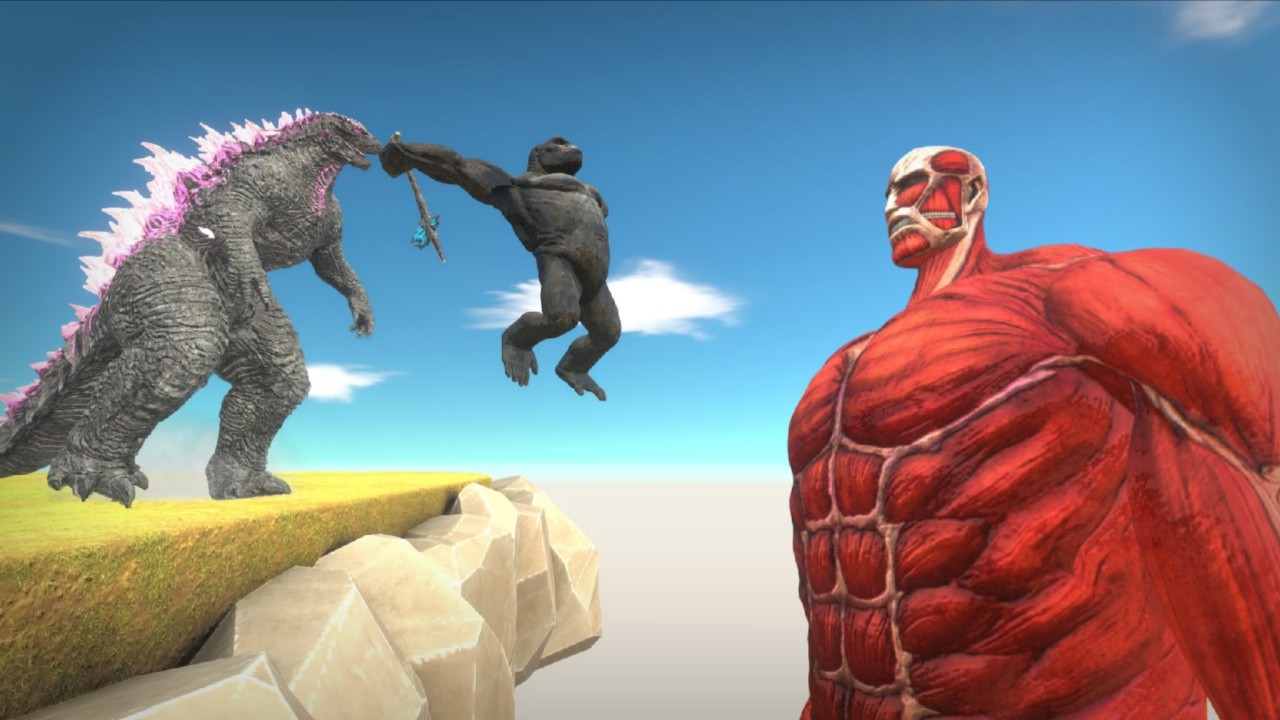 Evolved Godzilla 2024 x Kong vs Colossal Titan Attack on Titan - ARBS