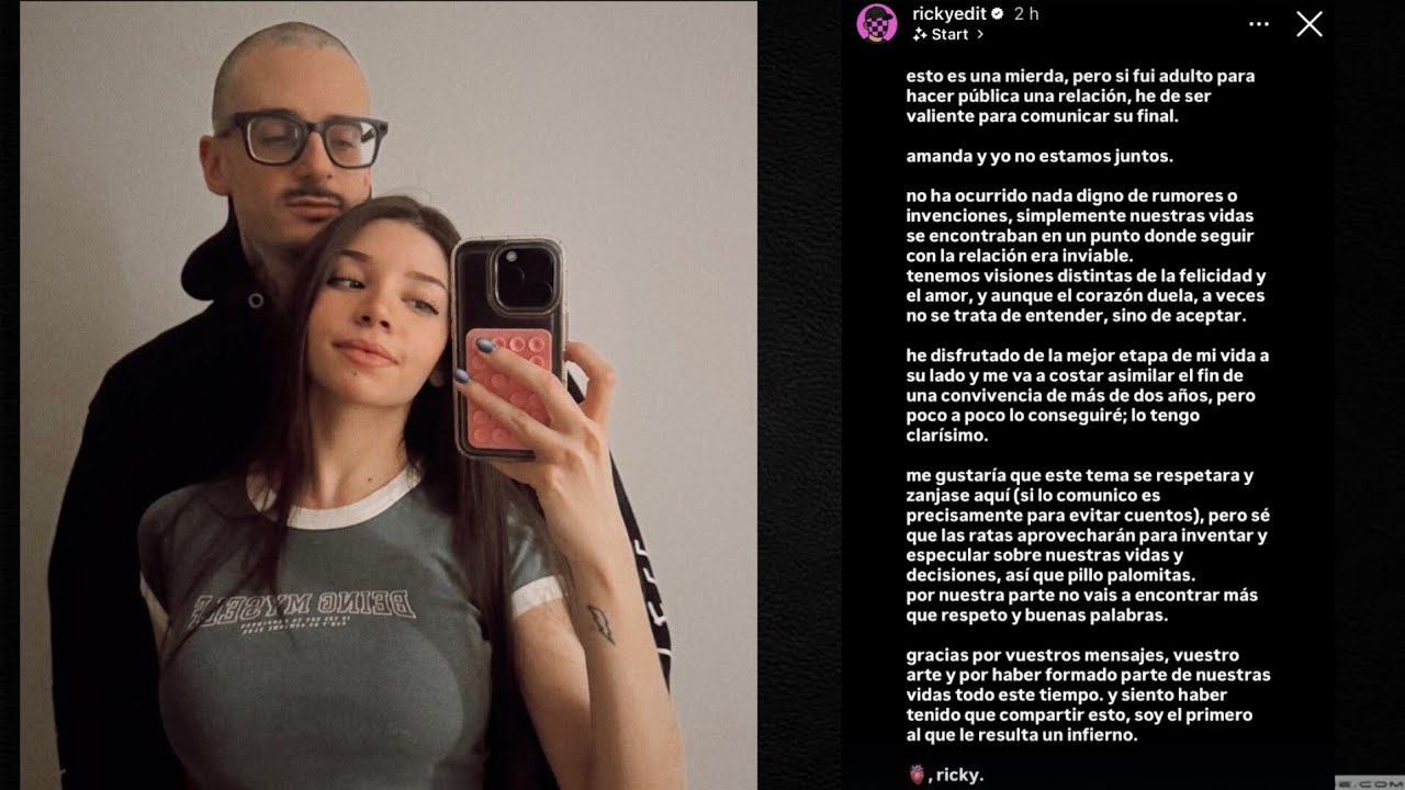 RICKY EDIT ANUNCIA RUPTURA DEFINITIVA con su NOVIA AMANDA DESPUÉS de 2 AÑOS