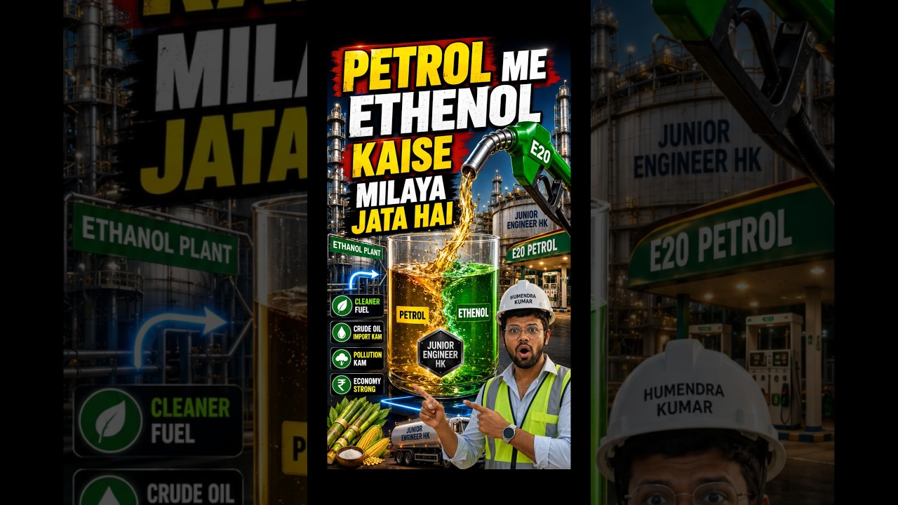 Ethanol Kya Hota Hai? Petrol Me Kaise Milaya Jata Hai? | E20 Petrol Explained Hindi। #shorts #petrol
