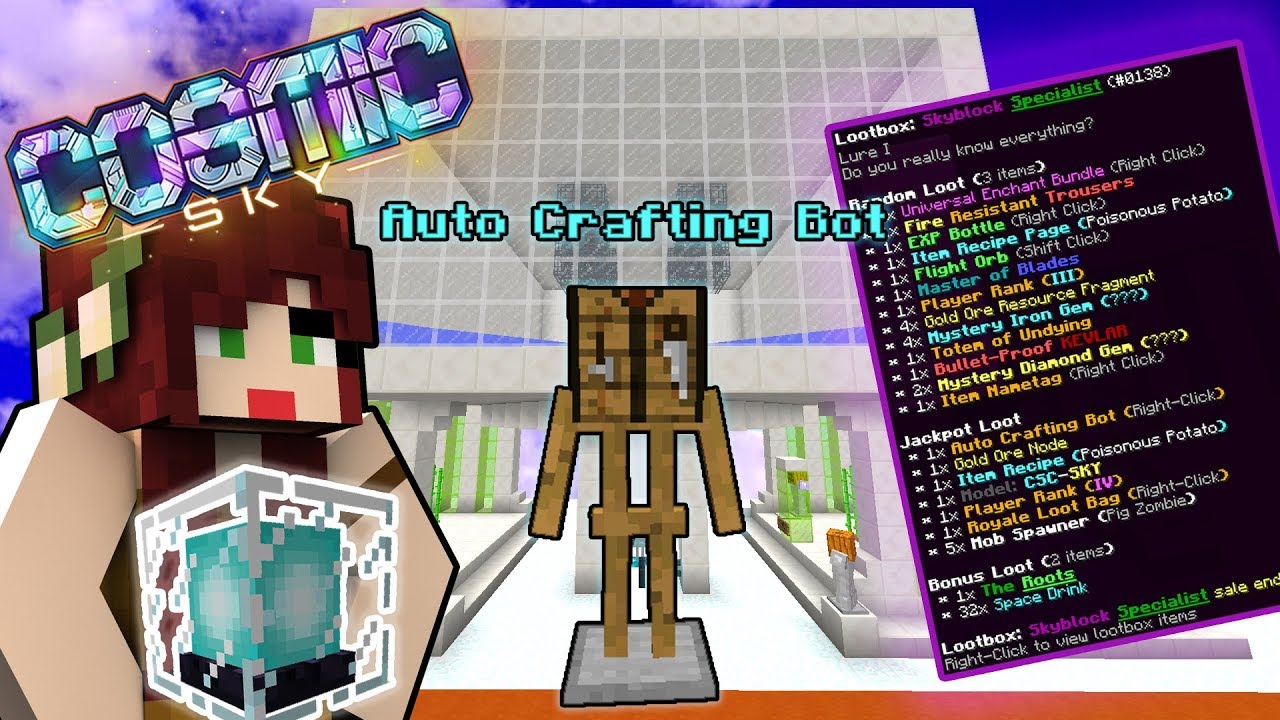 Collecting some pretty OP items & *NEW* Patch Notes! | Minecraft Cosmic Sky party 24