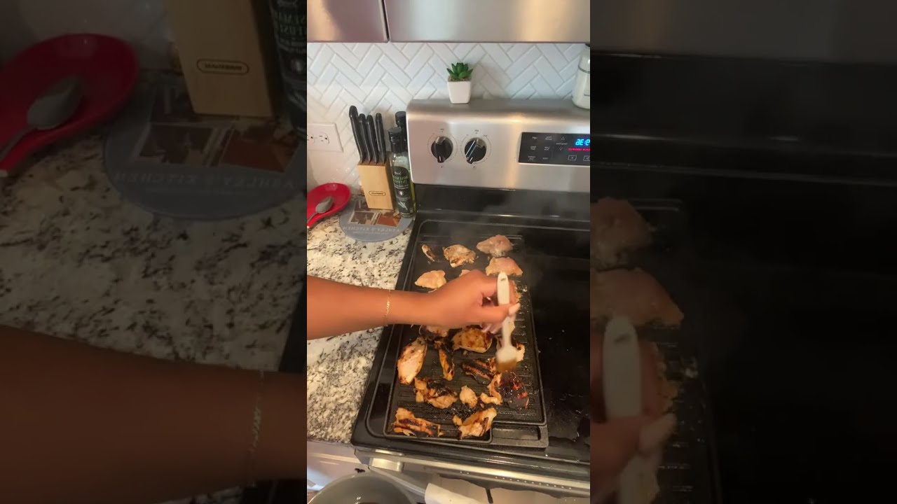 Making grilled teriyaki chicken! 