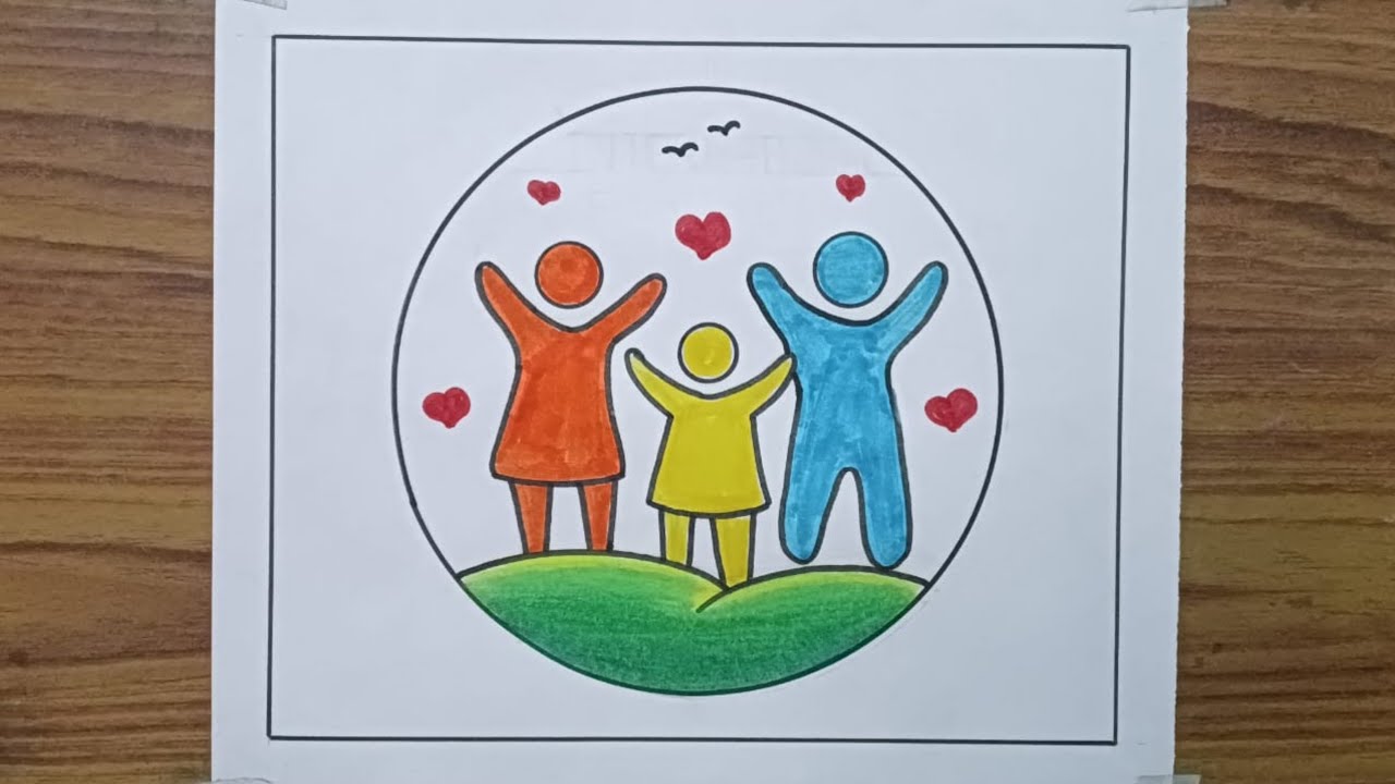 International Day Of Families Drawing / Parents Day Poster Drawing  / Family Day Drawing
