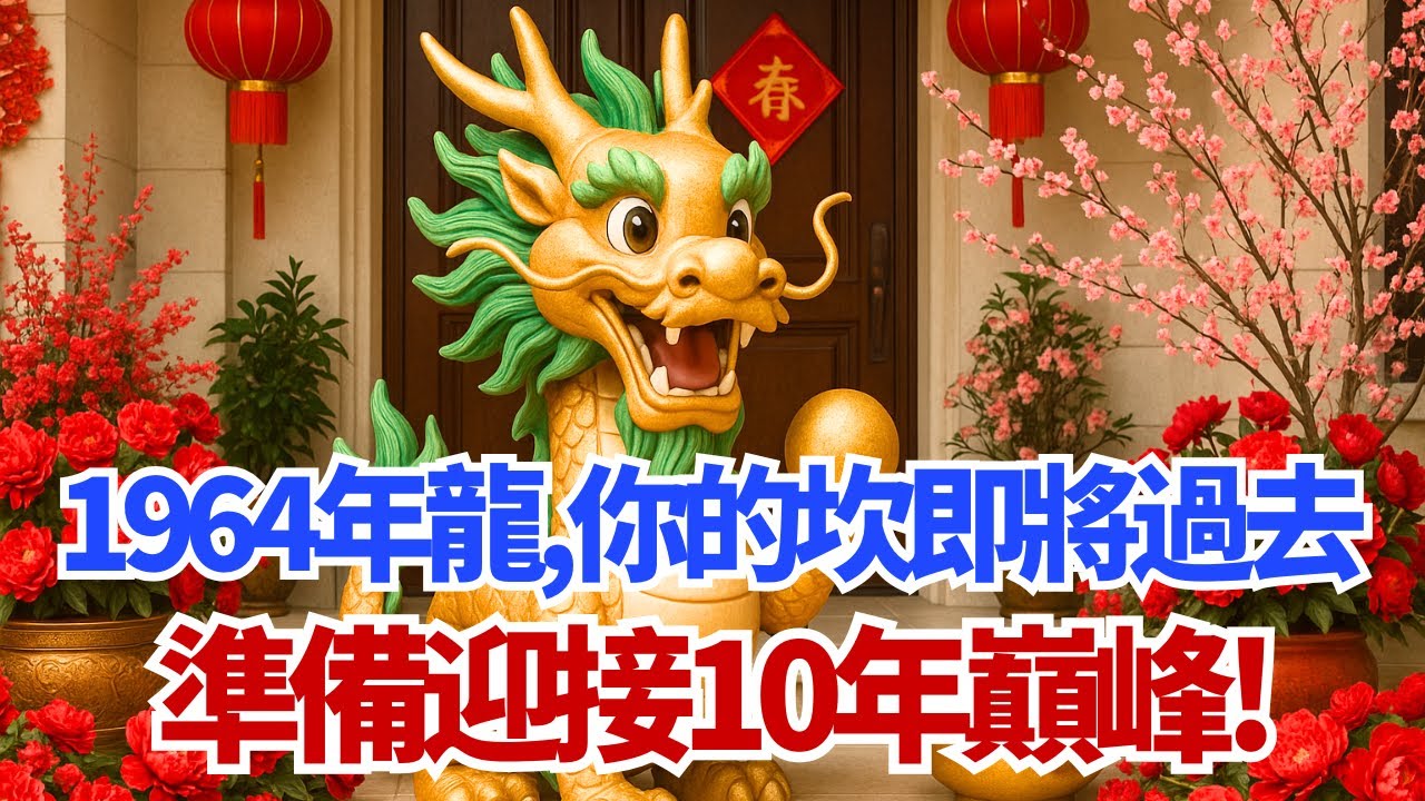 1964年的【龍】，你人生『最大的一個坎』即將過去！準備迎接10年巔峰！