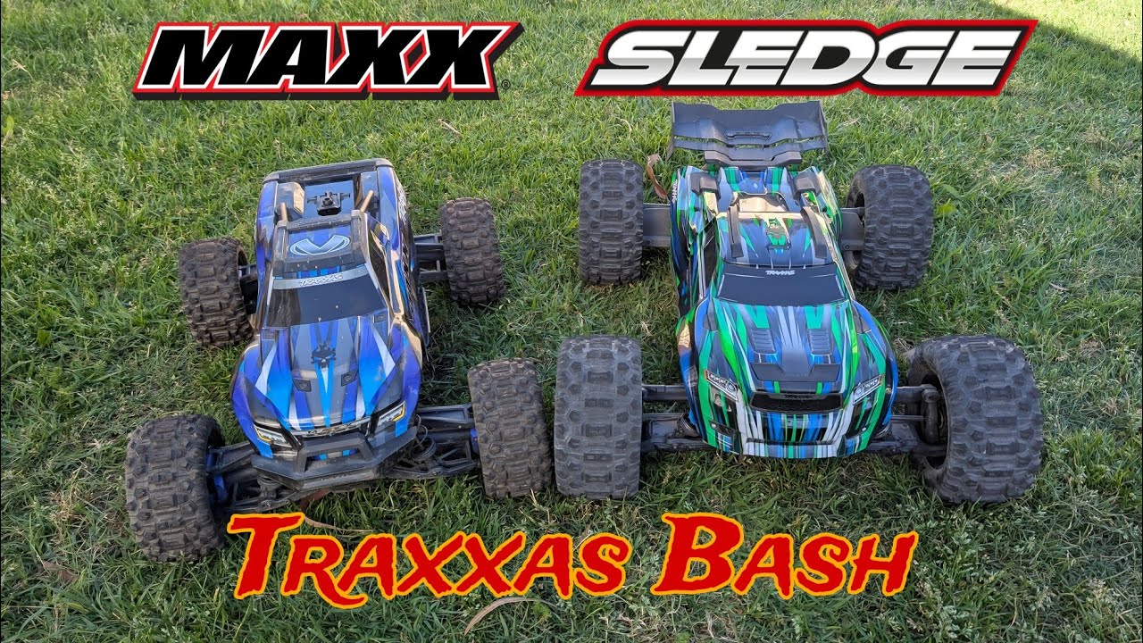 Traxxas Sledge V2 и Traxxas Maxx V2... Два потрясающих зверя, несущиеся повсюду.