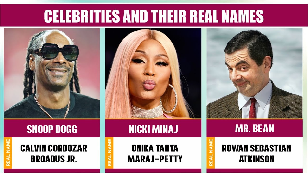 CELEBRITIES AND THEIR REAL NAMES REVEALED!