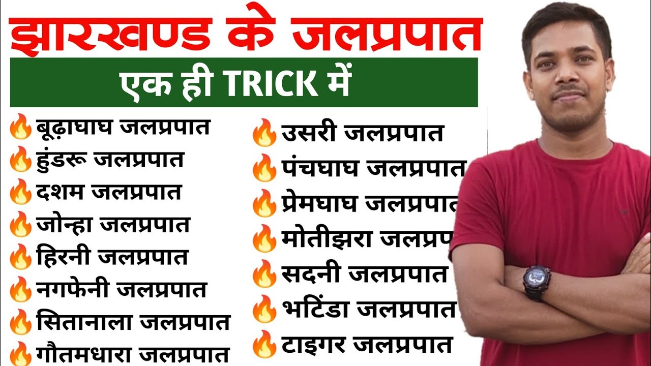 🎯 झारखंड के सभी जलप्रपात ट्रिक 🔥| आने वाले सभी परीक्षाओं के लिए महत्वपर्ण  | Jharkhand waterfalls |